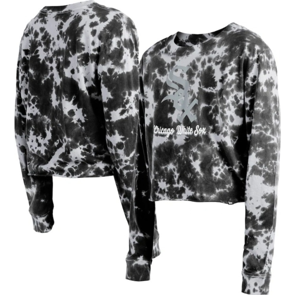 New Era Chicago White Sox Tie Dye Crop Top Long Sleeve‎ Shirt Size S NWT